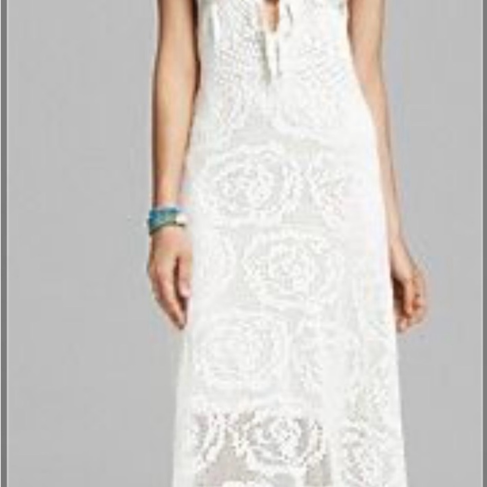 Guess White Crochet Maxi Dress